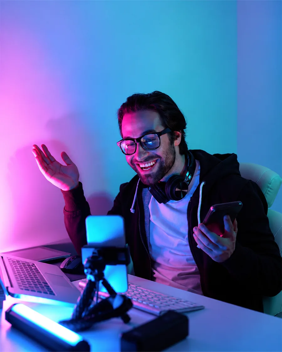 Creator working on brand content